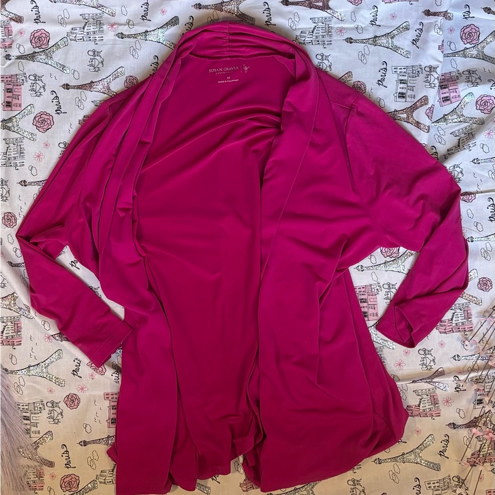 Susan Graver Hot Pink Cardigan